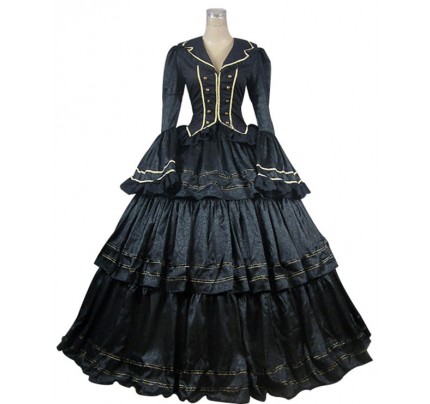 Civil War Victorian Brocade Ball Gown Reenactment Theater Lolita Dress Costume