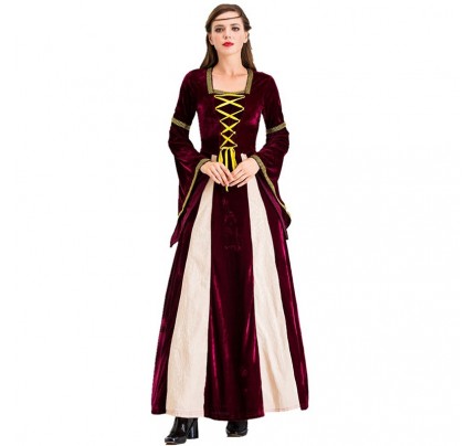 Retro Royal Princess Cosplay Queen Costume Stage Dress