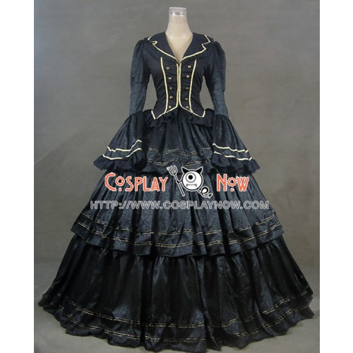 Civil War Victorian Brocade Ball Gown Reenactment Theater Lolita Dress Costume