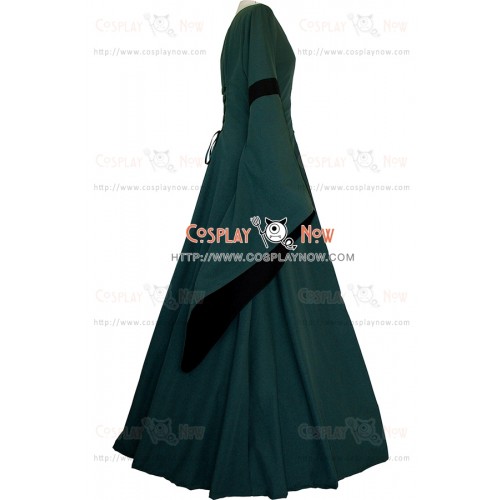 Carnival Renaissance Medieval Johanna Dark Green-Black Lolita Dress Robe