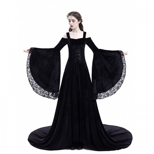 Medieval Style Off Shoulder Long Performance Dress