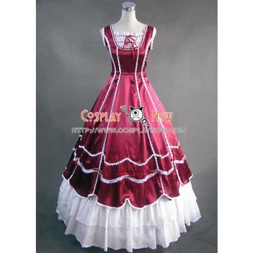 Civil War Gothic Southern Belle Ball Red Gown Dress