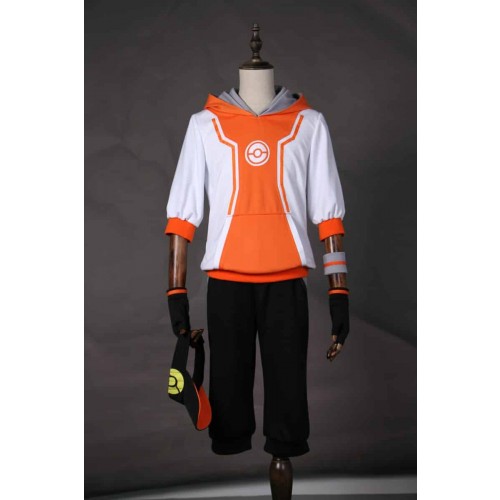 Pokemon Go Male Trainer Team Instinct Mystic Valor Orange Cosplay Costume