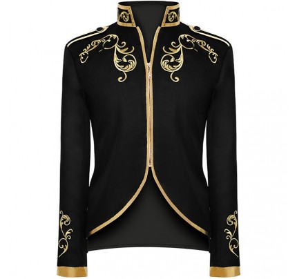Historical Cosplay Royal Prince Costume Gold Embroidery Suit Jacket Coat
