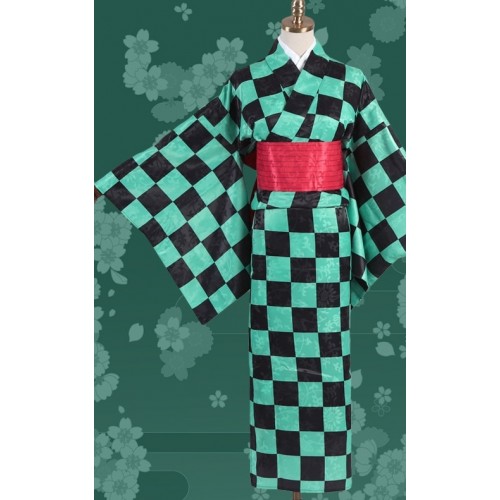 Demon Slayer Tanjiro Kamado Female Kimono Cosplay Costume