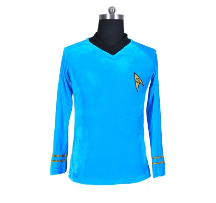 Star Trek TOS The Original Series Spock Blue Velour Shirt Uniform Costume