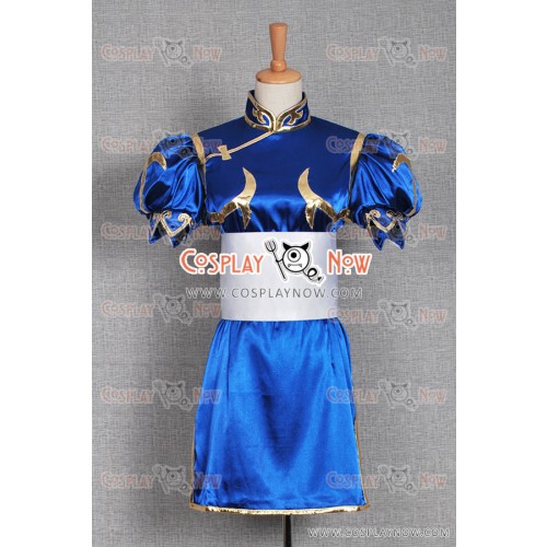 Street Fighter Cosplay Chun Li Costume Blue Uniform