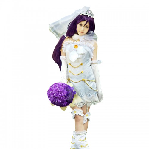 Love Live LoveLive Cosplay Nozomi Tojo Costume Wedding Dress