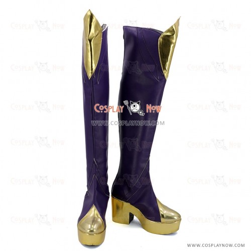 League of Legends LOL Cosplay Shoes Elementalist Lux Fire Concept Purple Boots