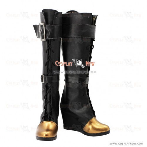 League Of Legends LOL Officer Cosplay Shoes Caitlyn Black Boots