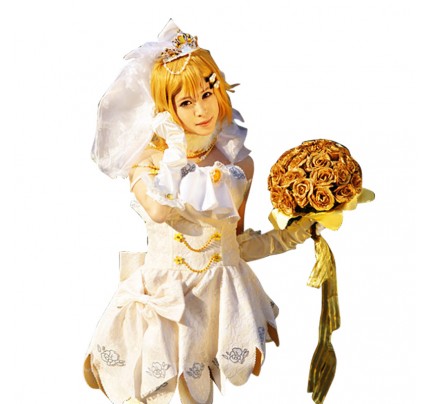 Love Live loveLive Rin Hoshizora Costume School Wedding Dress