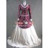 Victorian Lolita French Bustle Gothic Lolita Dress Wine Floral