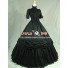 Victorian Gothic Black Ball Gown Reenactment Steampunk Punk Lolita Dress Costume