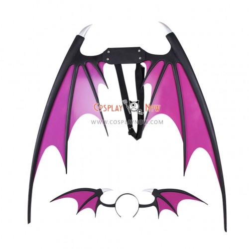 Vampire Darkstalker Morrigan Aensland Wings and Headband PVC Cosplay Props