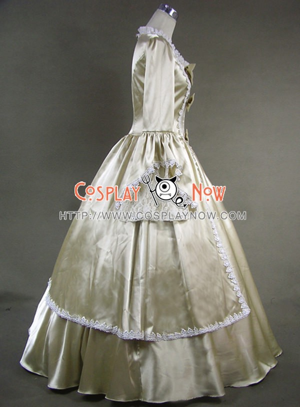 Marie Antoinette Victorian Gold Dress Evening Gown