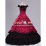 Southern Belle Civil War Ball Gown Formal Reenactment Stage Red Lolita Dress Costume