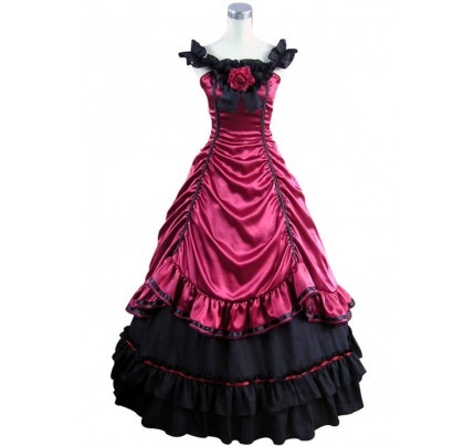 Southern Belle Lolita Ball Gown Red Wedding Dress