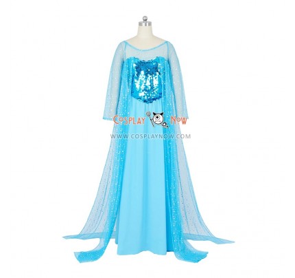 Frozen Cosplay Princess Elsa Costume Blue Dress