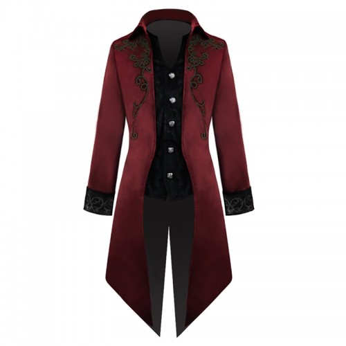 Historical Medieval Retro Medium Length Punk Coat Tuxedo