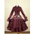 Gothic Lolita Cosplay Victorian Coat Reenactment Steampunk Stage Wine Red Dress Costume