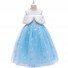 Frozen Cosplay Princess Costume Sleeveless White Girl Dress Bow for Children