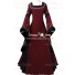 Carnival Renaissance Medieval Robe Guinevere Bordeaux-Black Red Dress