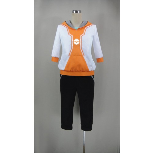 Pokemon Go Male Trainer Orange Cosplay Costume