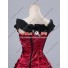 Southern Belle Civil War Ball Gown Formal Reenactment Stage Red Lolita Dress Costume