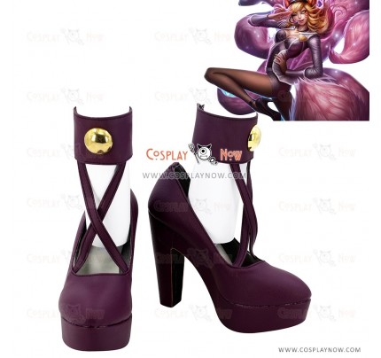 League of Legends Popstar Ahri The Nine Tailed Fox Purple Cosplay Shoes