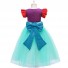 Mermaid Cosplay Princess Ariel Costume Fairy Tale Cute Bowknot Layered Girl Dress for Children