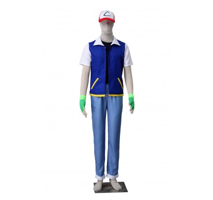 Pokemon Pocket Monsters Ash Katchum Cosplay Costume