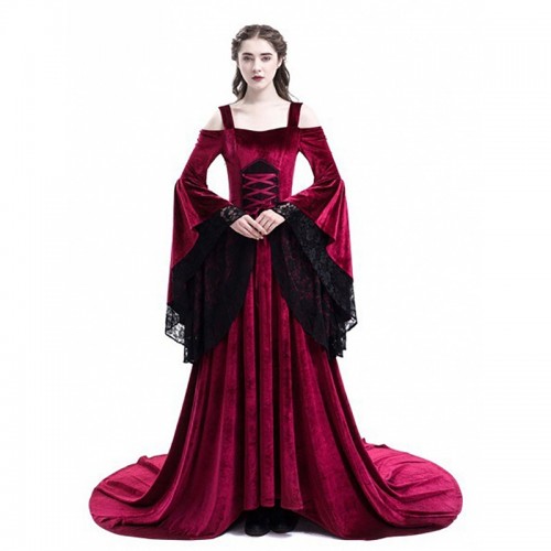 Medieval Style Off Shoulder Long Performance Dress