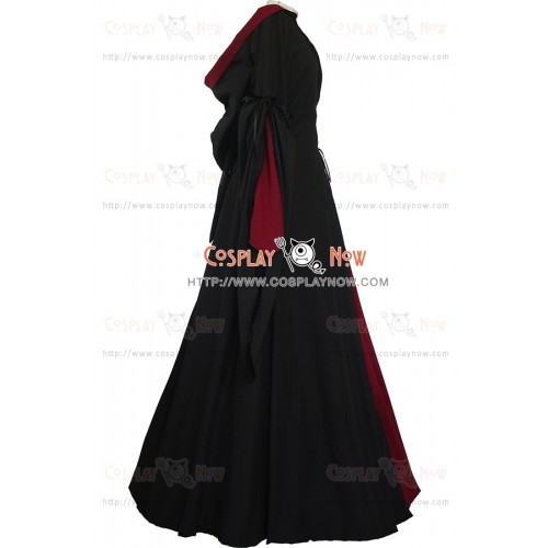 Carnival Renaissance Medieval Milienn Strappy Black Bordeaux Dress Robe