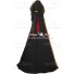 Renaissance Carnival Medieval Magdalena Black-Bordeaux Dress Robe