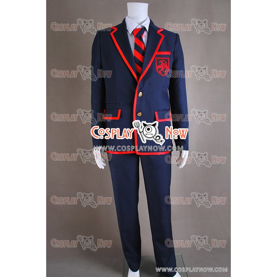 Glee Cosplay Blaine Anderson Costume Uniform Coat+Shirt+Pants+Tie High Quality 