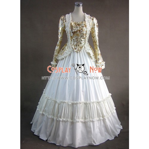 Civil War Satin Jacket Gown Dress Wedding Dress