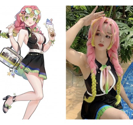 Demon Slayer Mitsuri Kanroji Cosplay Swim Costume