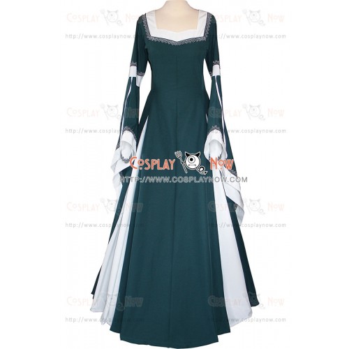 Renaissance Carnival Medieval Guinevere Dark Green Lolita Dress Robe