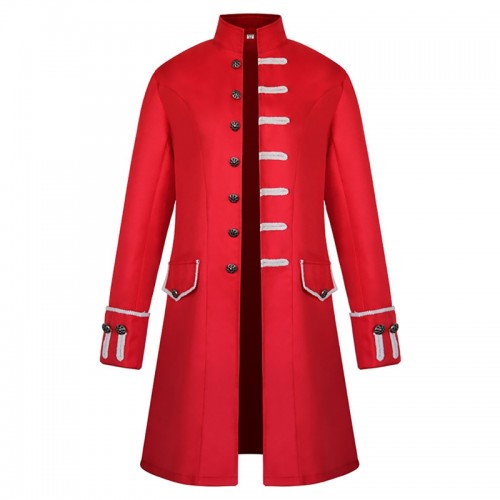 Historical Medieval Solid Fashion Steam Punk Vintage Overcoat Uniform