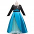 Frozen Cosplay Princess Anna Costume Blue Layered Girl Dress for Children