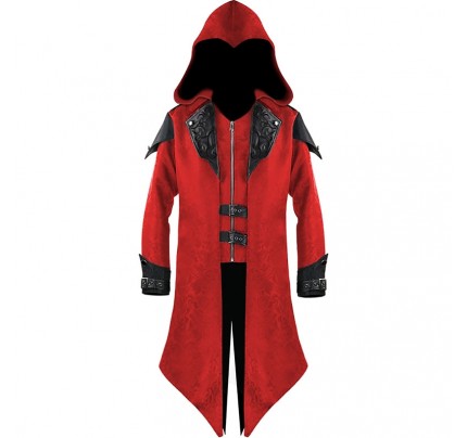 Gothic Historical Middle Ages Vintage Color Collision Cosplay Costume Coat