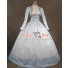 Victorian Civil War Stripes Ball Gown Reenactment Stage Blue Lolita Dress Costume