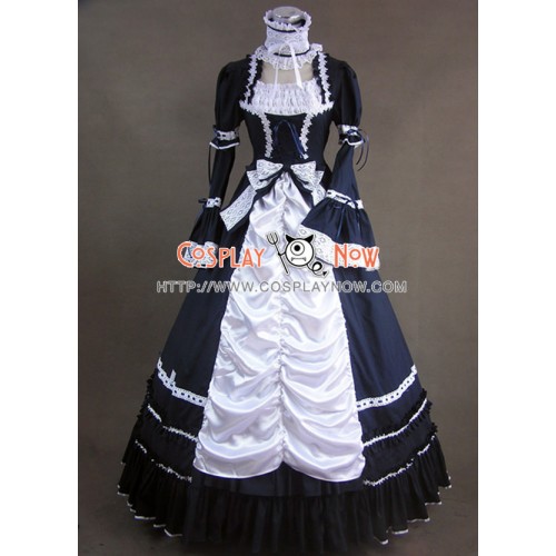 Renaissance Gothic Lolita Blue Dress Ball Gown Prom