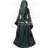 Medieval Renaissance Carnival Strappy Sarah Dark Green-Black Robe Dress