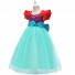 Mermaid Cosplay Princess Ariel Costume Fairy Tale Cute Bowknot Layered Girl Dress for Children