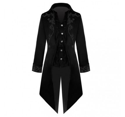 Historical Medieval Retro Medium Length Punk Coat Tuxedo 