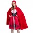 Little Red Princess Cosplay Costume Masquerade Ball Gown Cloak Dress