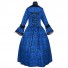 Historical Medieval Lace Color Collision Pagoda Sleeves Vintage Costume Dress