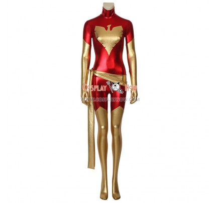 X-Men Cosplay Costume Dark Phoenix Costume Slim fit Gold and Red Jumpsuit 