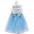 Frozen Cosplay Princess Costume Sleeveless White Girl Dress Bow for Children